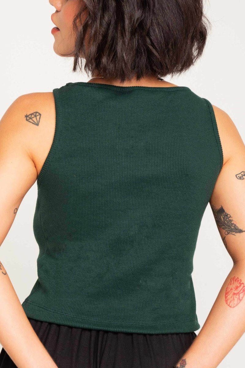 Regata Básica Feminina Slim Canelada - Verde - Uhnika