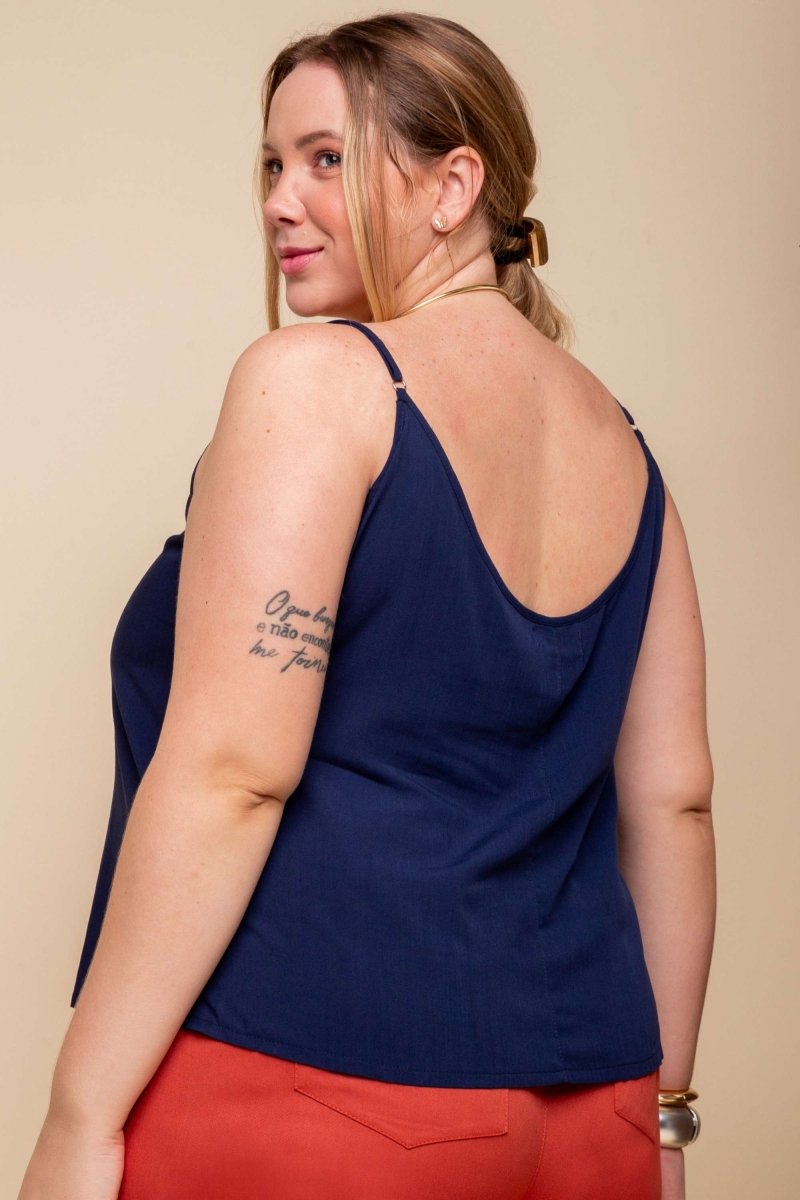 Regata de Viscose Chloe - Azul Marinho - Uhnika