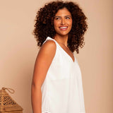 Regata de Viscose Premium com Nó - Off White - Uhnika