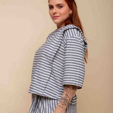 Blusa Muscle Moletinho - Azul Listrado - Uhnika