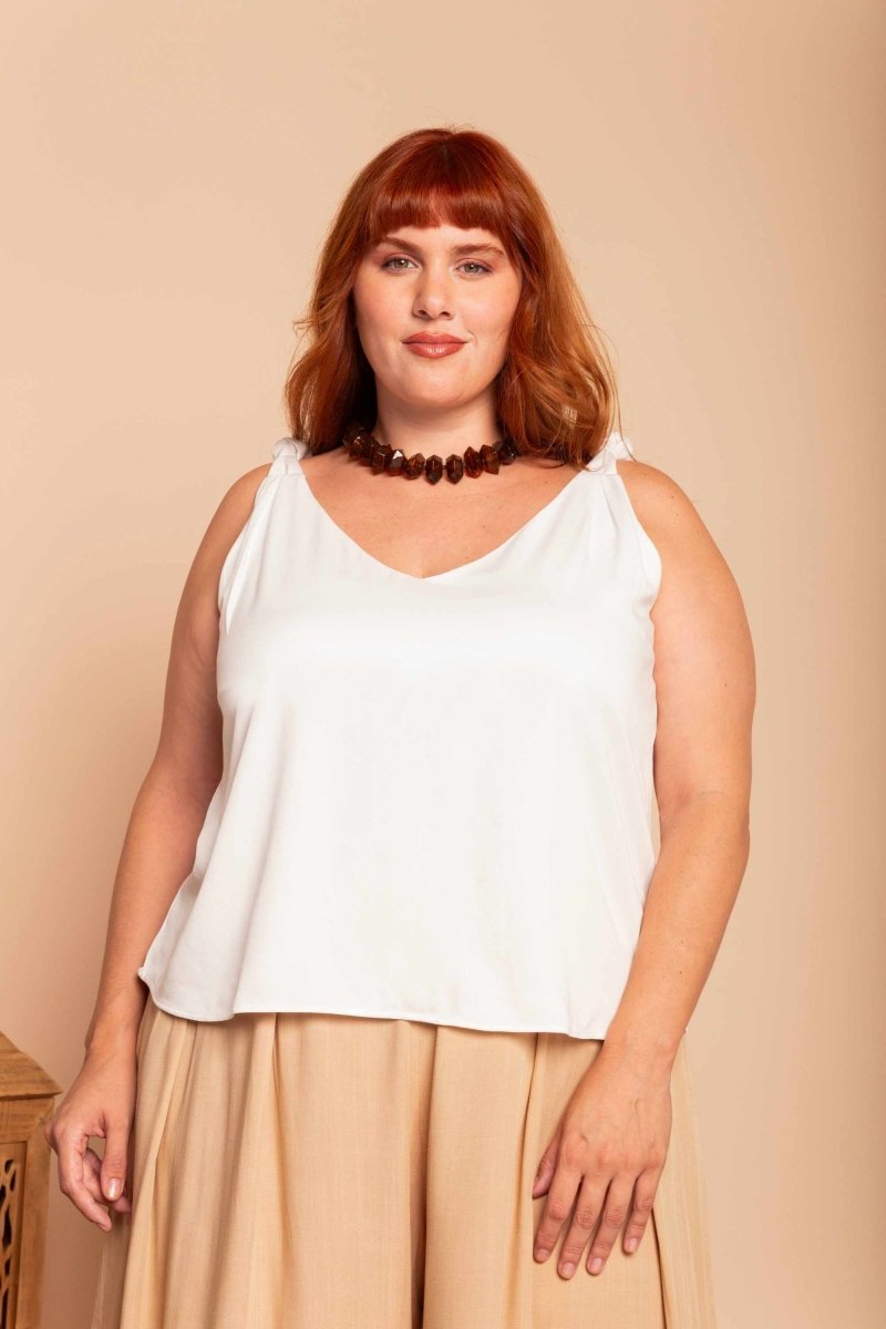Regata de Viscose Premium com Nó - Off White - Uhnika
