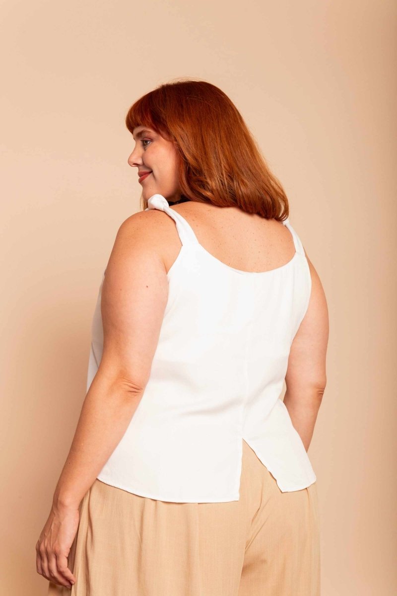 Regata de Viscose Premium com Nó - Off White - Uhnika