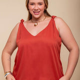 Regata de Viscose Premium com Nó - Terracota - Uhnika