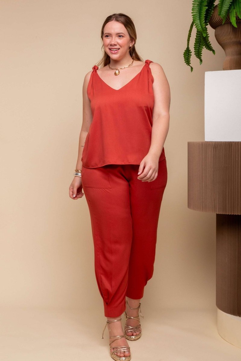 Regata de Viscose Premium com Nó - Terracota - Uhnika