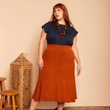 Saia Midi de Tricot Nômade - Cobre - Uhnika
