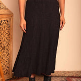 Saia Midi de Tricot Nômade - Preto - Uhnika