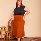 Saia Midi de Tricot Nômade - Cobre - Uhnika