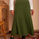 Saia Midi de Tricot Nômade - Verde - Uhnika
