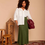 Saia Midi de Tricot Nômade - Verde - Uhnika