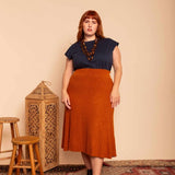 Saia Midi de Tricot Nômade - Cobre - Uhnika