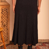 Saia Midi de Tricot Nômade - Preto - Uhnika