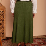 Saia Midi de Tricot Nômade - Verde - Uhnika