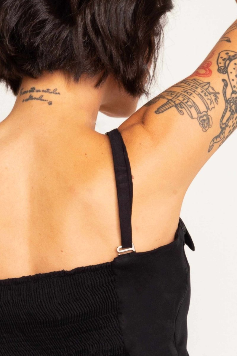 Top Corset Alfaiataria Alça Removível - Preto - Uhnika