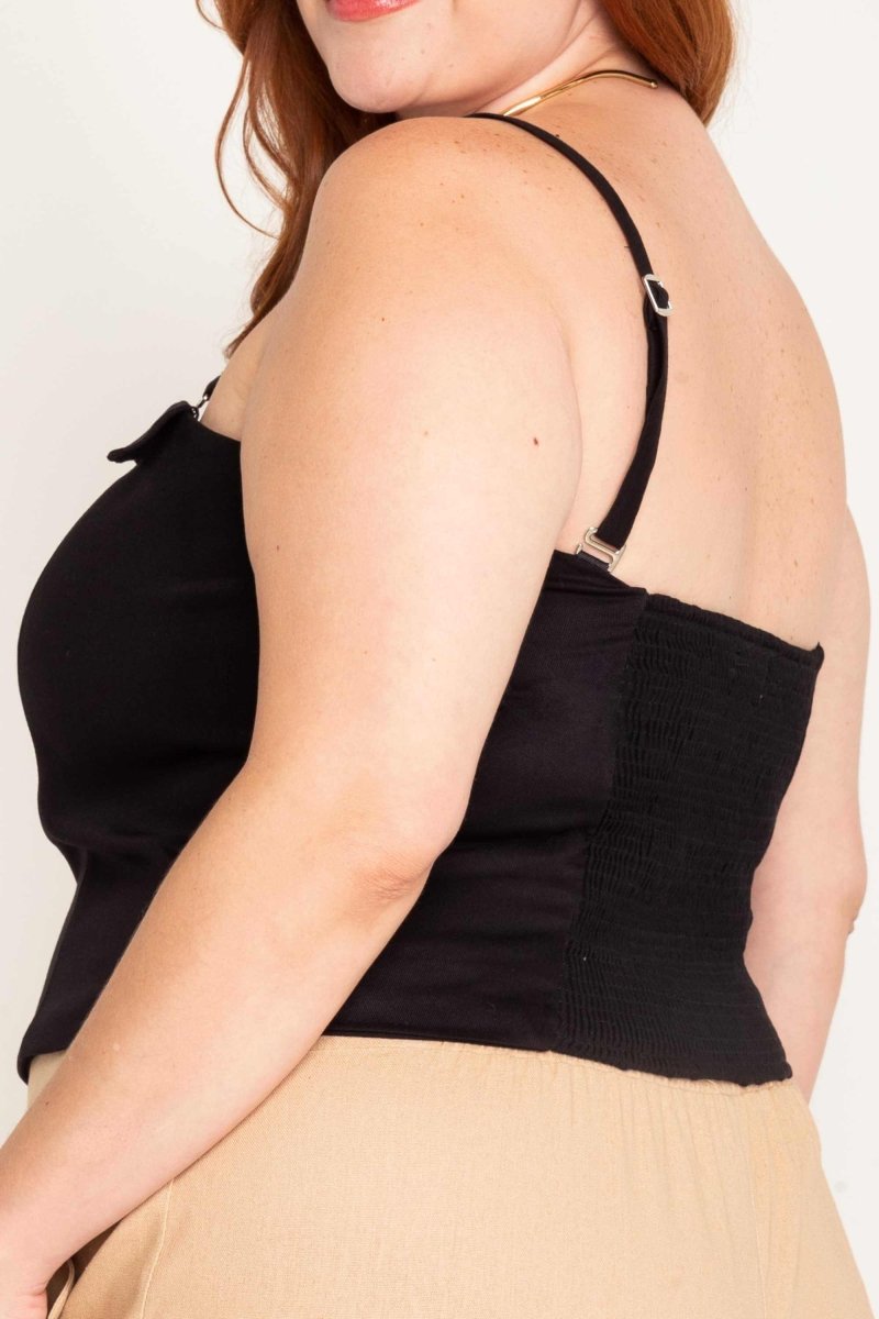 Top Corset Alfaiataria Alça Removível - Preto - Uhnika