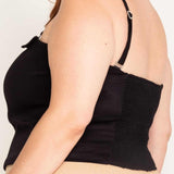 Top Corset Alfaiataria Alça Removível - Preto - Uhnika