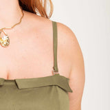 Top Corset Alfaiataria Alça Removível - Verde - Uhnika