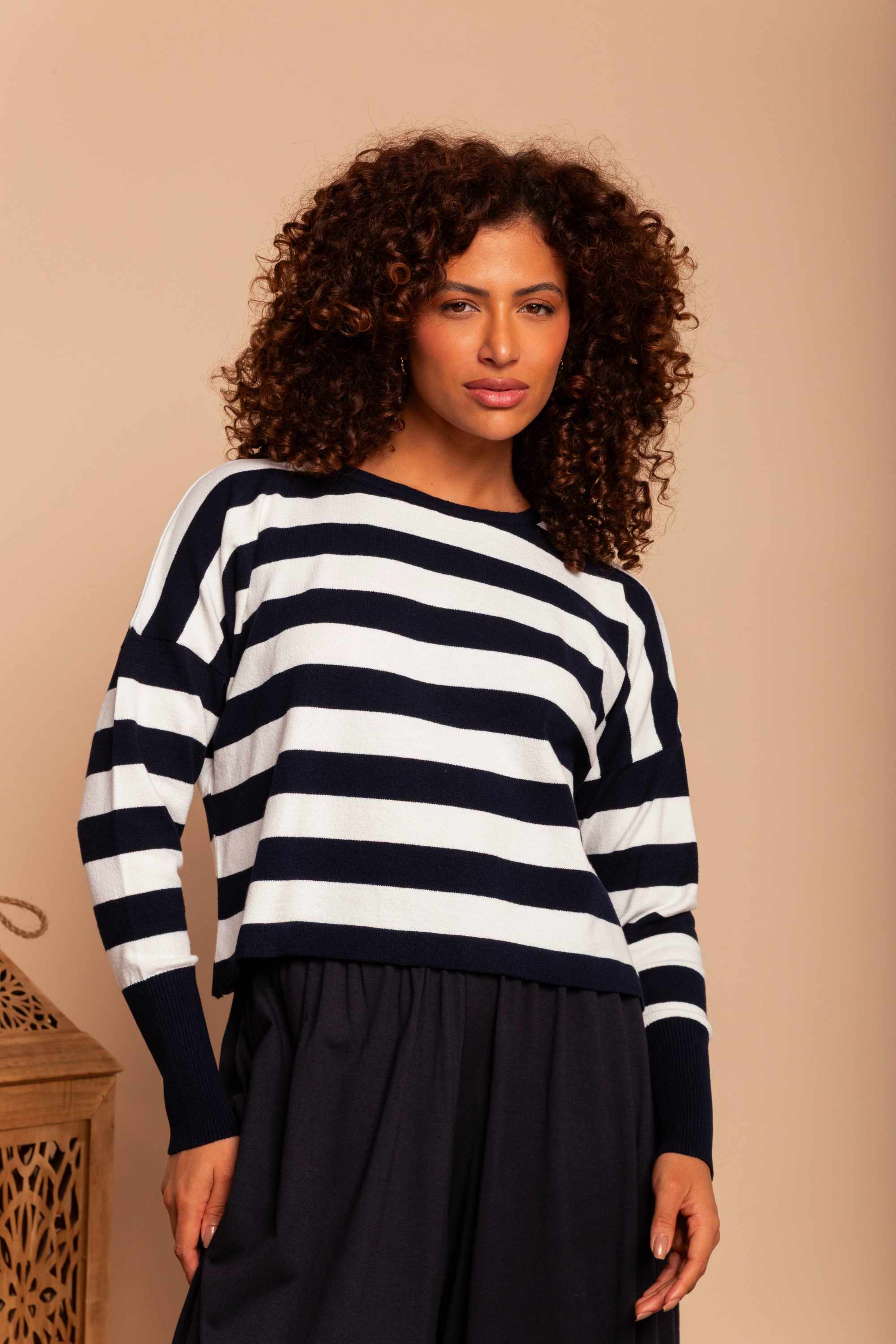 Blusa de Tricot Modal Listrada