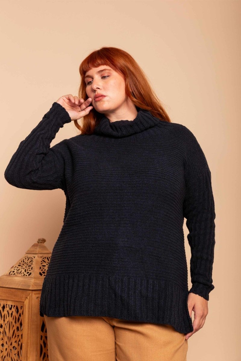 Blusa de Tricot Oversized - Preto - Uhnika