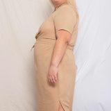 Vestido de Linho Midi Helena - Capuccino - Uhnika