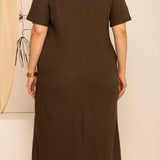 Vestido Feminino Solto de Linho - Verde - Uhnika