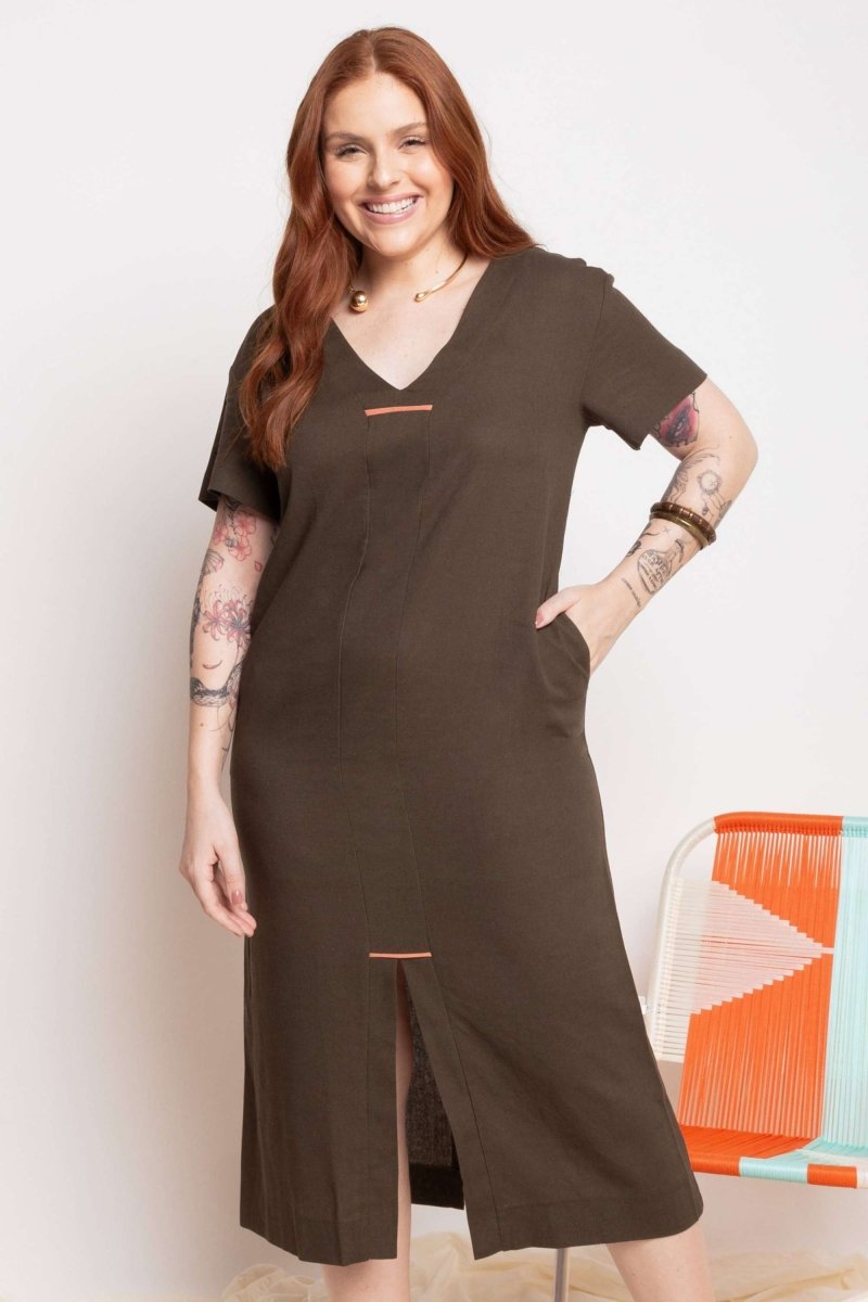 Vestido Feminino Solto de Linho