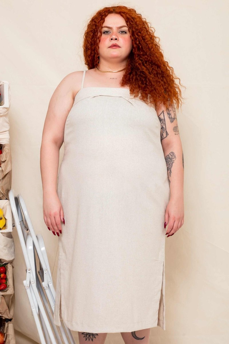 Vestido de Linho Luna - Linho Natural - Uhnika