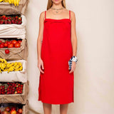 Vestido de Linho Luna - Vermelho - Uhnika