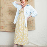 Vestido Midi Feminino Amália - Floral Amarelo - Uhnika