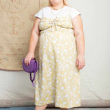 Vestido Midi Feminino Amália - Floral Amarelo - Uhnika