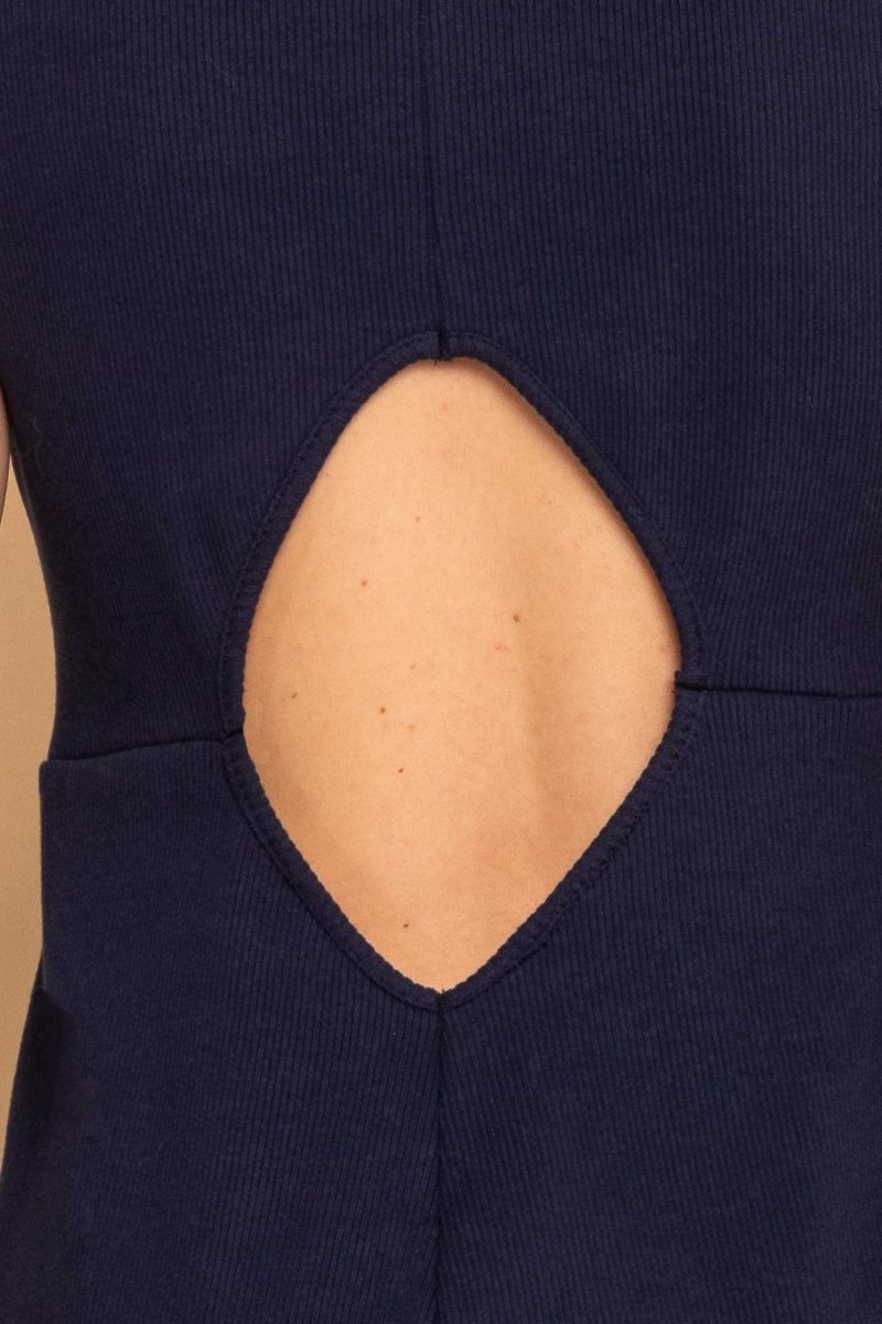Vestido Midi Regata Canelado - Azul Marinho - Uhnika