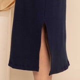 Vestido Midi Regata Canelado - Azul Marinho - Uhnika