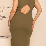 Vestido Midi Regata Canelado - Verde - Uhnika
