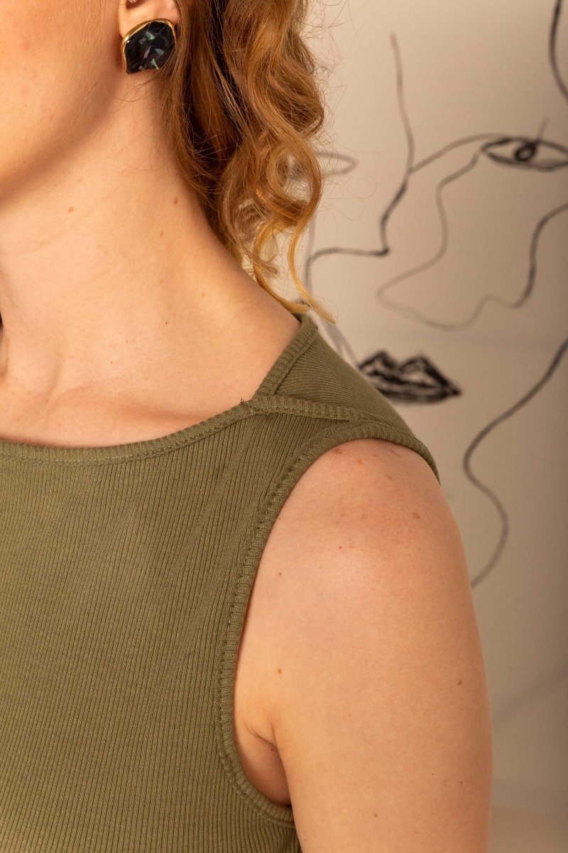 Vestido Midi Regata Canelado - Verde - Uhnika