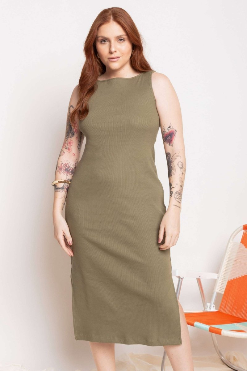 Vestido Midi Regata Canelado