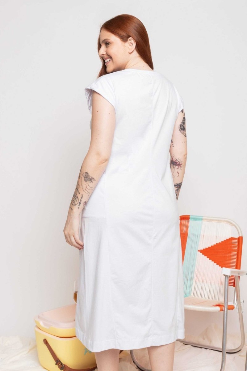 Vestido Muscle Tee de Malha - Branco - Uhnika