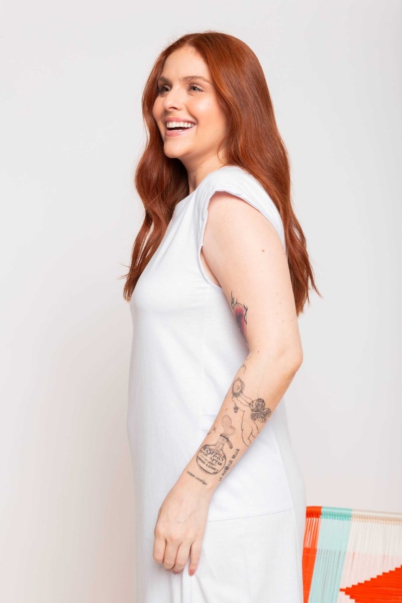 Vestido Muscle Tee de Malha - Branco - Uhnika