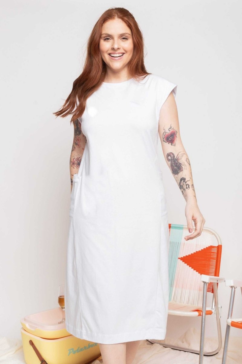 Vestido Muscle Tee de Malha - Branco - Uhnika