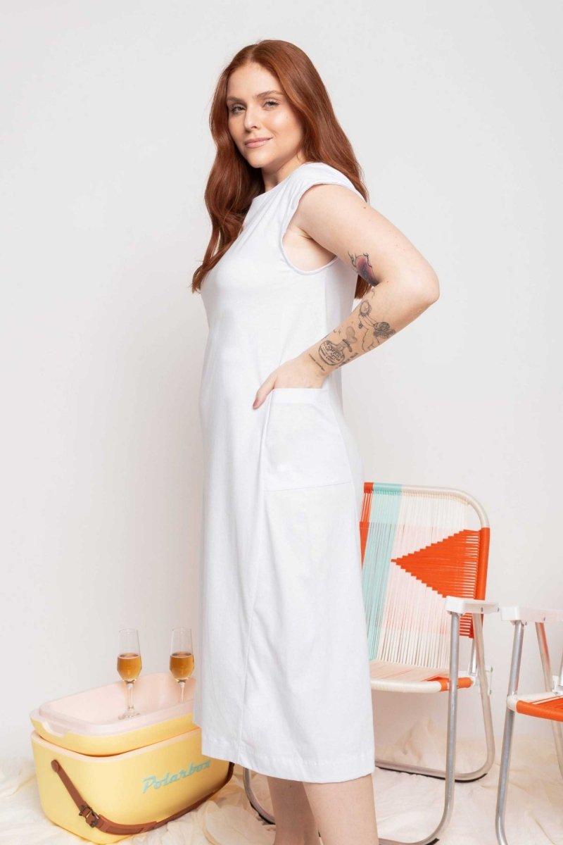 Vestido Muscle Tee de Malha - Branco - Uhnika