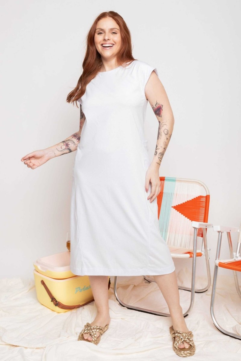 Vestido Muscle Tee de Malha - Branco - Uhnika