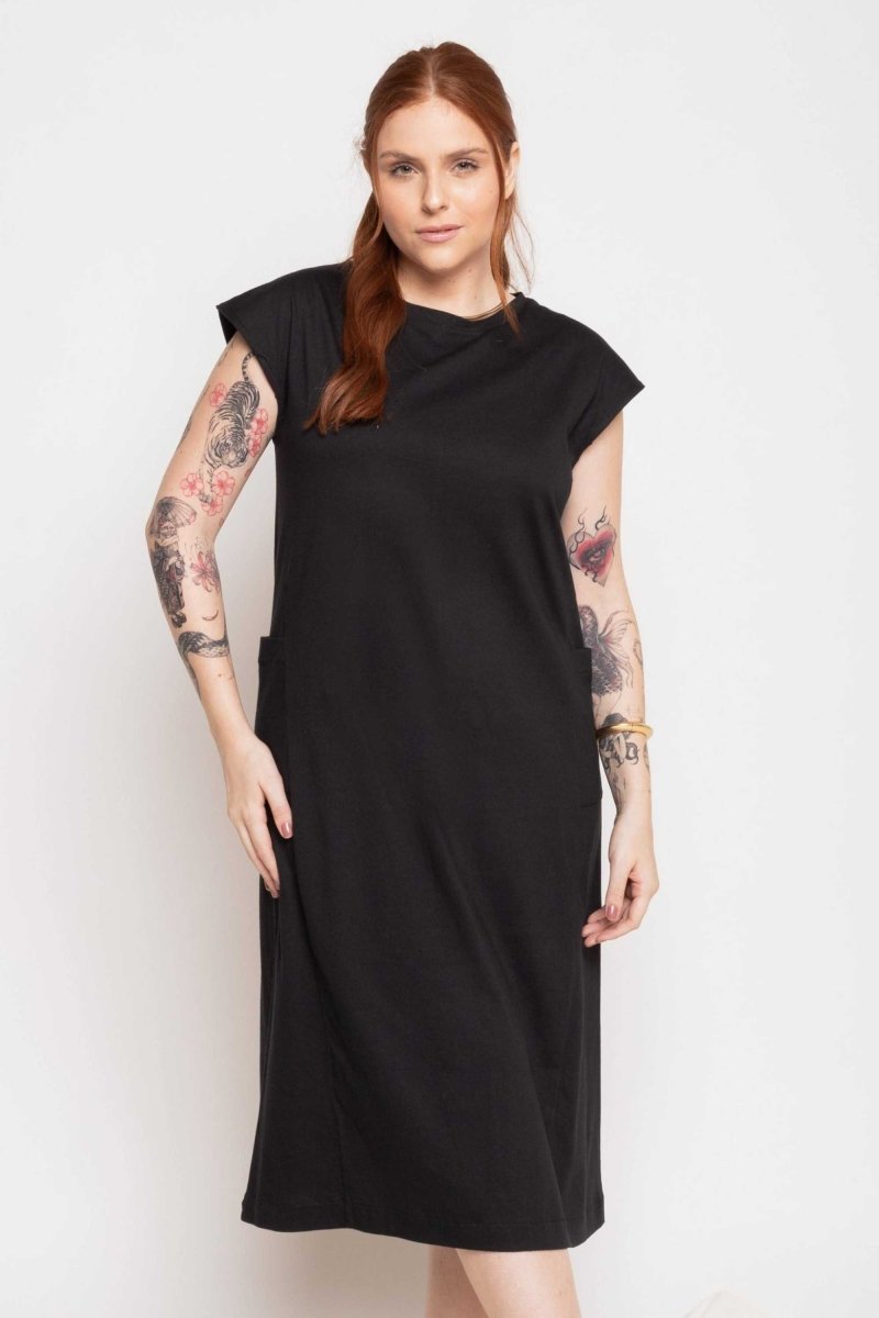 Vestido Muscle Tee de Malha - Preto - Uhnika