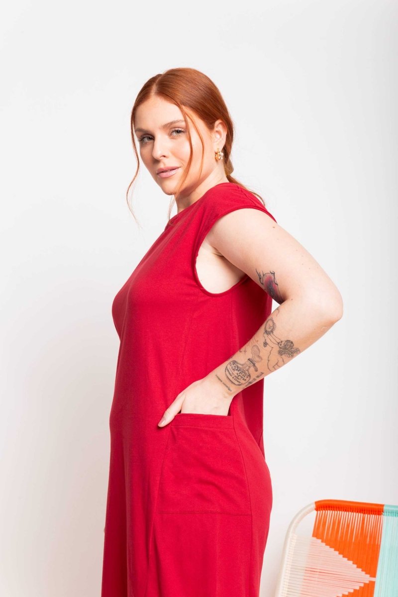 Vestido Muscle Tee de Malha - Vermelho - Uhnika