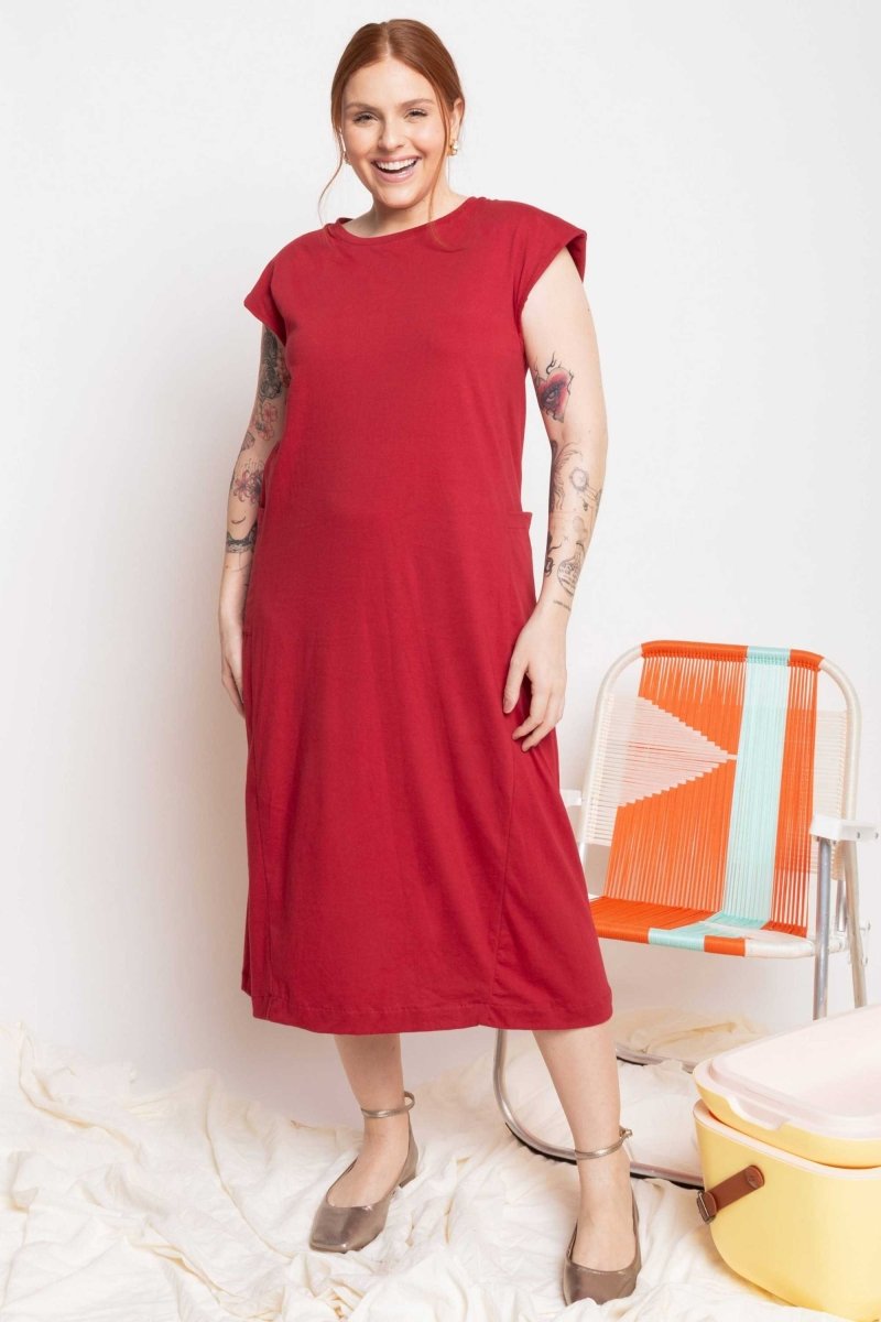 Vestido Muscle Tee de Malha - Vermelho - Uhnika